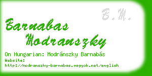 barnabas modranszky business card