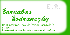 barnabas modranszky business card